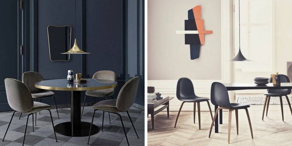 F.A.-33-mirror-Beetle-chair-Gubi-table-2.0-Semi-pendant-Gubi-5-chairs-Semi-pendant-lamp-Y-table