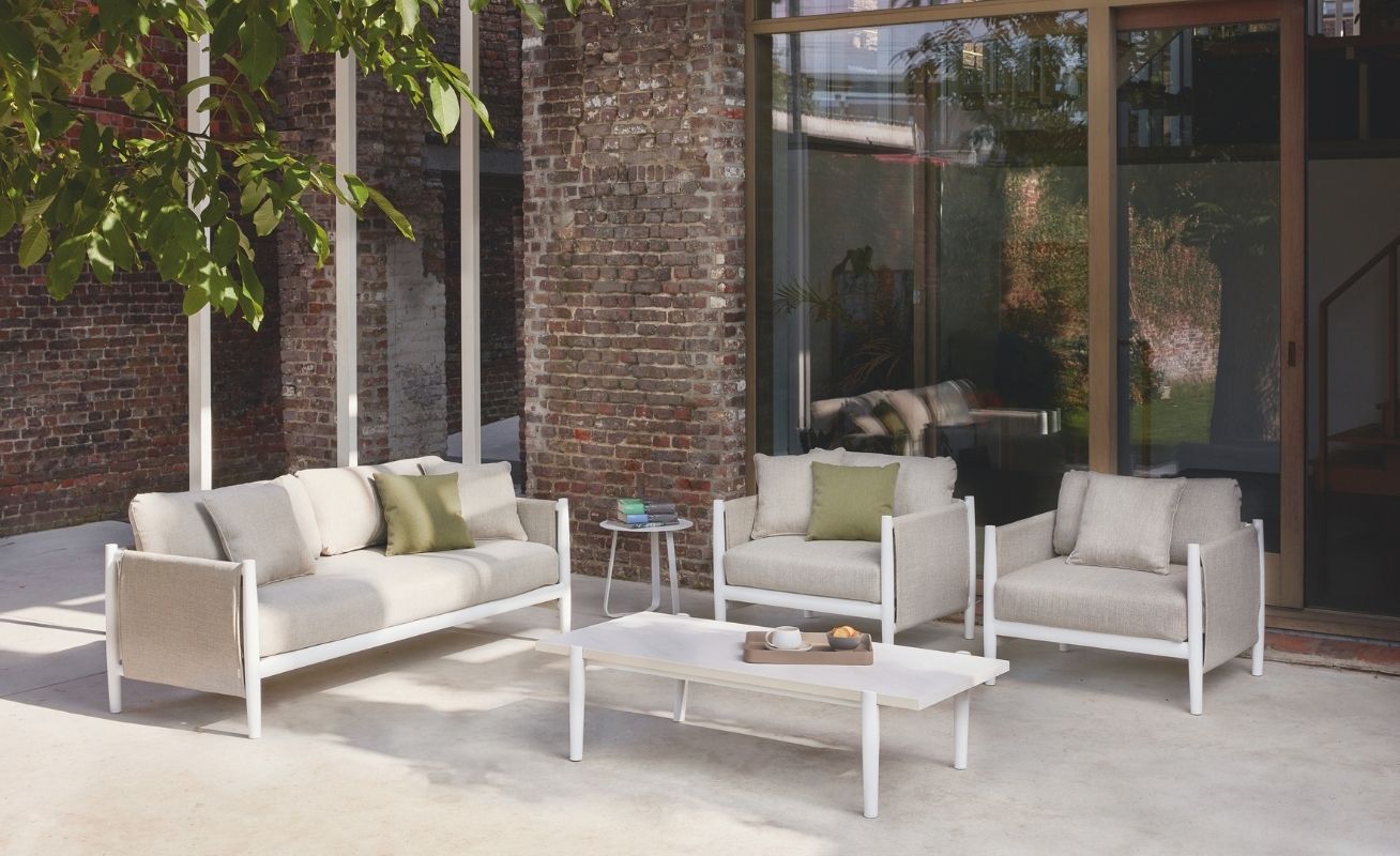 Dipano Outdoor Switch Oatmeal (Seagul) 2.5 Seater, Lounge Chair and Ceramic top Coffee Table - Danish Design Co Singapore