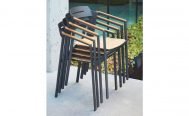 Diphano Icon Outdoor Dining Armchair black PCA Frame and teak seat - Danish Design Co Singapore