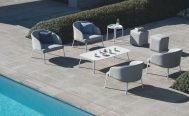 Diphano Ombre Outdoor Lounge Chair and 3 Seater Sofa with White PCA frame, Mineral Rope and Tundra Seat Cushion - Danish Design Co Singapore