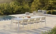 Diphano Outdoor Ray Dining Chair with White PVC frame, Mineral Rope - Danish Design Co Singapore