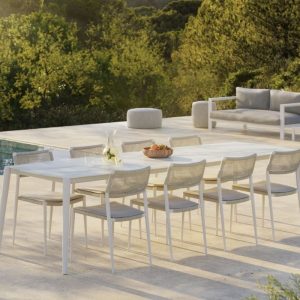 Diphano Outdoor Ray Dining Chair with White PVC frame, Mineral Rope - Danish Design Co Singapore