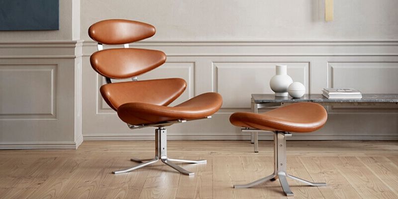 Corona chair in brown leather - Danish Design Co Singapore