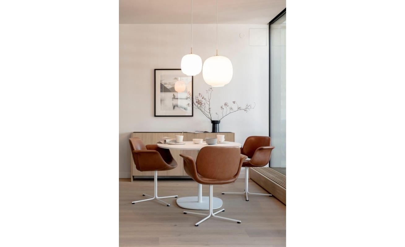 Erik Jorgensen Flamingo Dining Chair in brown with Desk - Danish Design Co Singapore