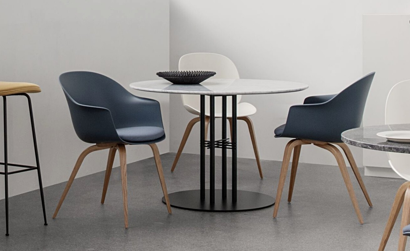 Bat Wood Dining Chair Modern Scandic, Navy Blue Dining Chairs With Chrome Legs Singapore