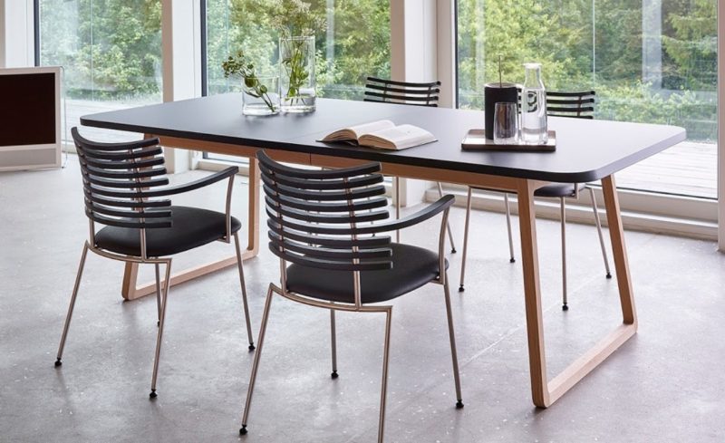 black scandinavian dining table