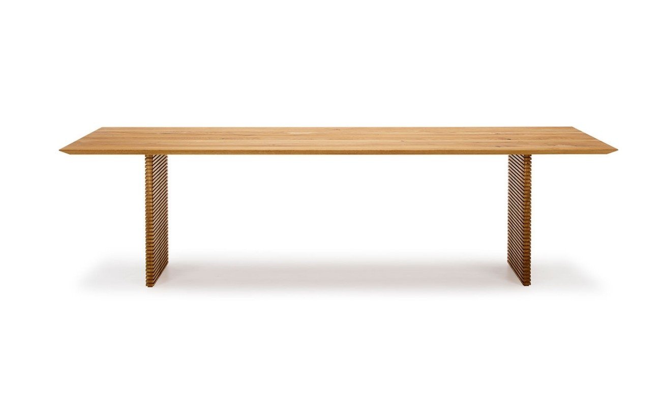 The Straight Dining Table incorporates sturdy construction, well thought-out design, and great craftsmanship. This stunning dining table would look right at home in a large dining space, and is available is different lengths ranging from 180-300cm.