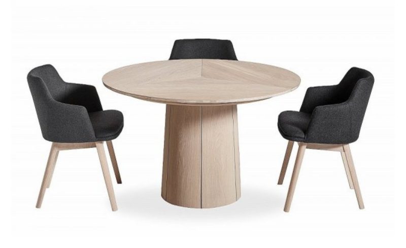 angeles round extending dining table