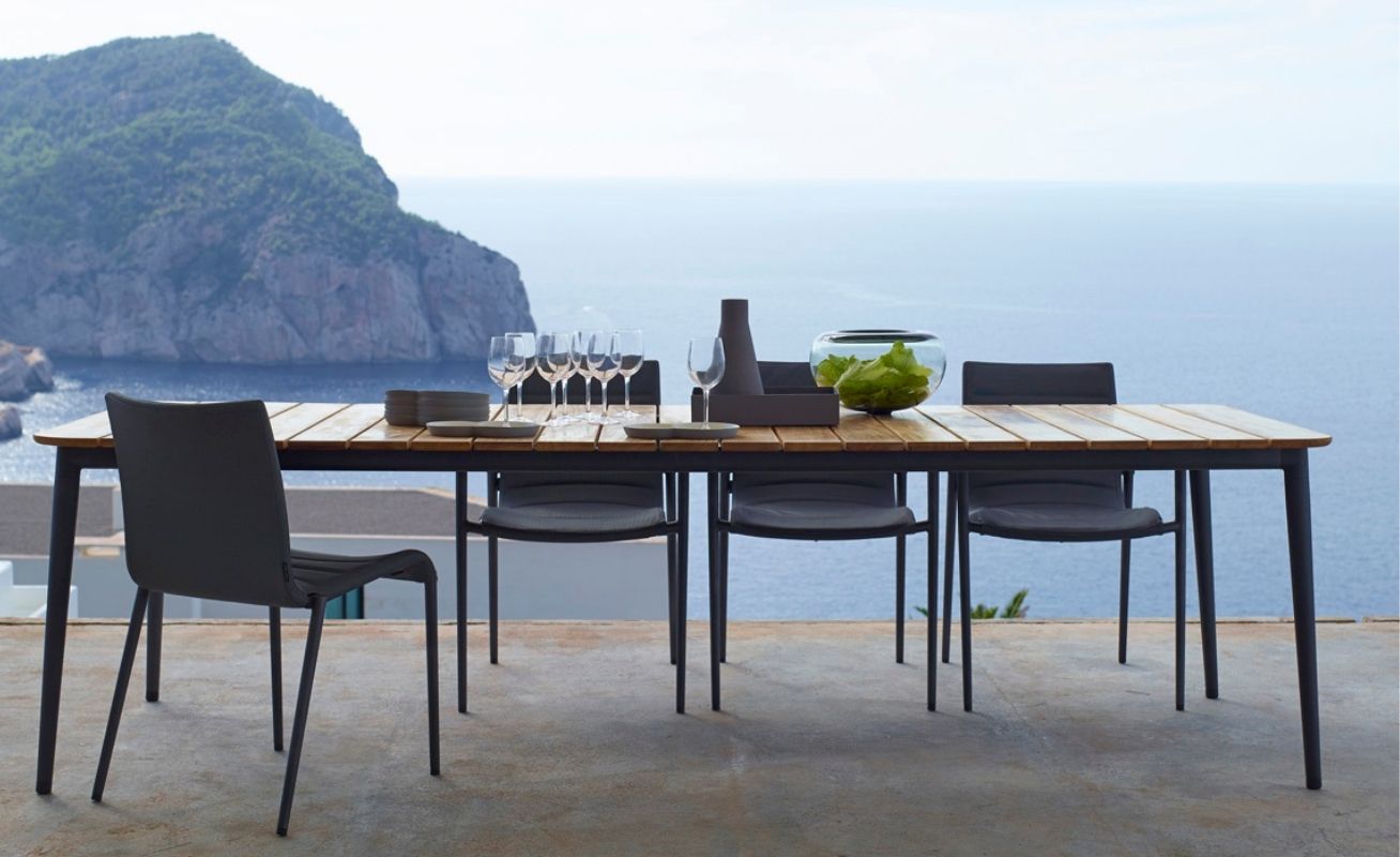 Core Outdoor Dining Table - in Grey Aluminium Frame - Danish Design Co Singapore