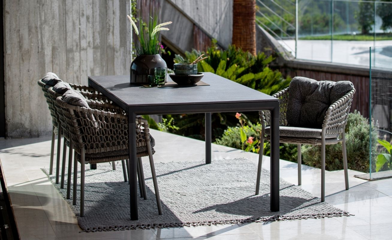 Ocean Outdoor Dining Chair in Taupe with the Grey Optional Cushion Set - Danish Design Co Singapore