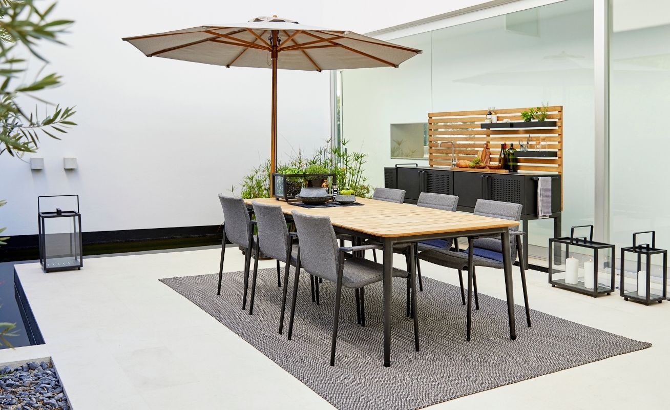 Core Outdoor Dining Table - in Taupe Aluminium Frame - Danish Design Co Singapore