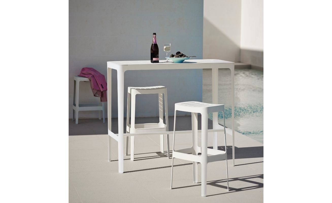 Cut Outdoor Bar Table - White Aluminium - Danish Design Co Singapore