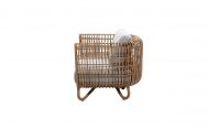 Nest Outdoor Lounge Chair with Natural Cane-line Weave - side on view - Danish Design Co Singapore