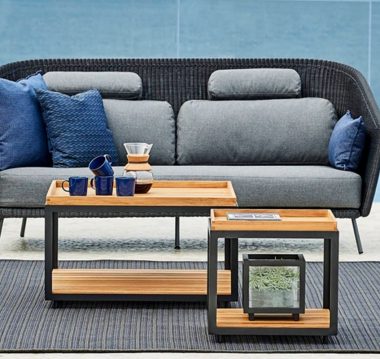 Cane-line Mega 2 Seater Outdoor Sofa in Dark Grey with Light Grey Cushions - Danish Design Co Singapore