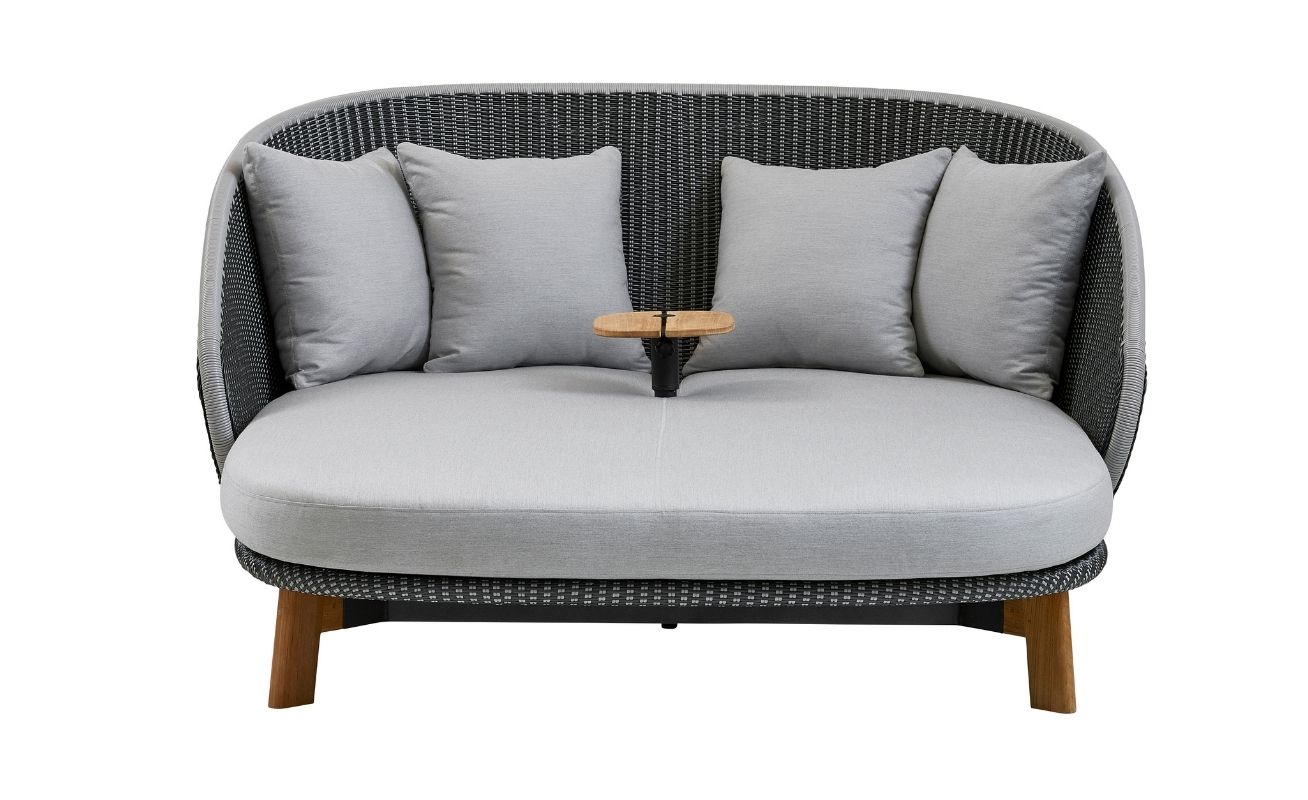 Cane-line Peacock Daybed, dark grey and light grey and table - Danish Design Co Singapore
