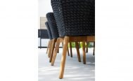 Cane-line Peacock Outdoor Dining Chair Dark grey seat with teak legs - Danish Design Co Singapore