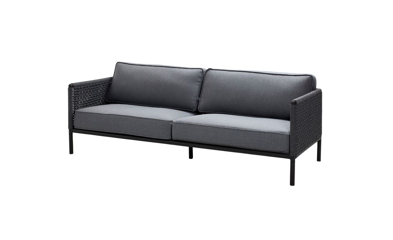 Encore 3 seater outdoor sofa in black aluminium - Danish Design Co Singapore