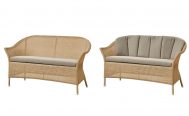 Lansing 3 seater outdoor sofa in Natural cane and taupe cushions - Danish Design Co Singapore