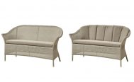 Lansing 3 seater outdoor sofa in taupe cane and taupe cushions - Danish Design Co Singapore
