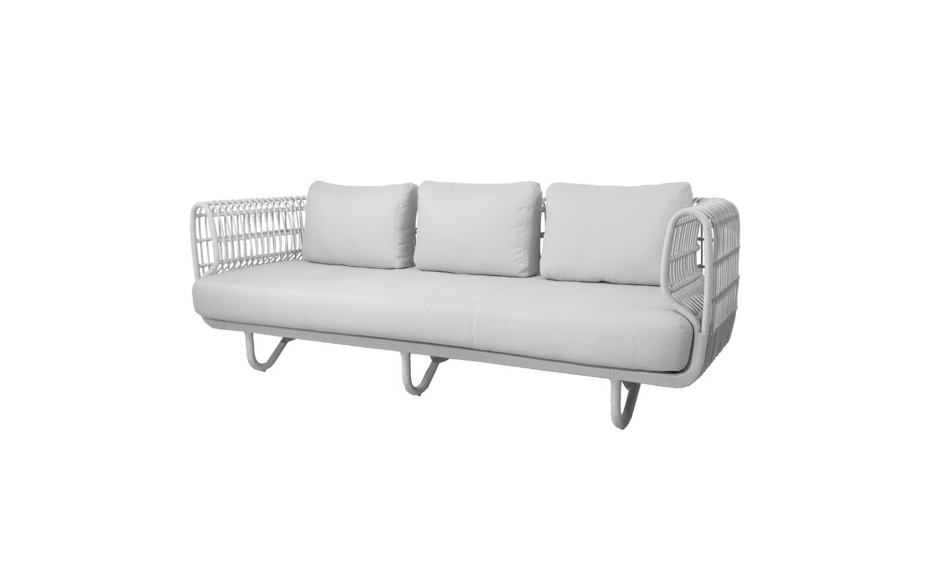 Nest 3 seater outdoor sofa, Cane-line Weave White - Danish Design Co Singapore