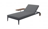Dark Grey Grid Outdoor Lounger With Meteor Frame - Danish Design Co Singapore