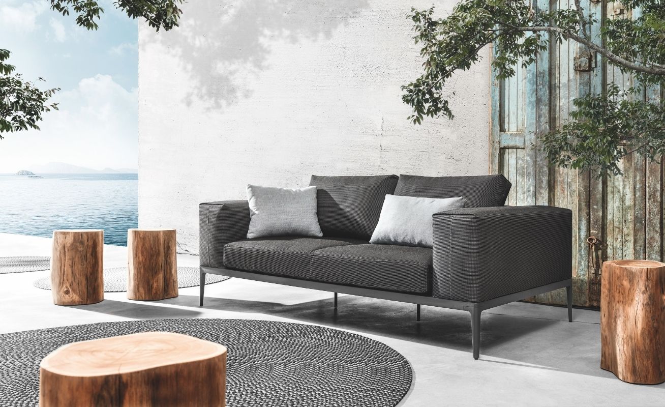 Grey Grid Outdoor Sofa - Danish Design Co Singapore