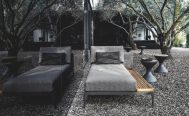 Grey and Teak Grid Left/Right Chaise Unit - Outdoor Sofa - Danish Design Co Singapore