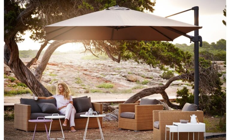 Hyde Luxe Parasol in Taupe Danish Design Co Singapore