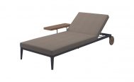Subtle Brown Grid Outdoor Lounger With Meteor Frame - Danish Design Co Singapore