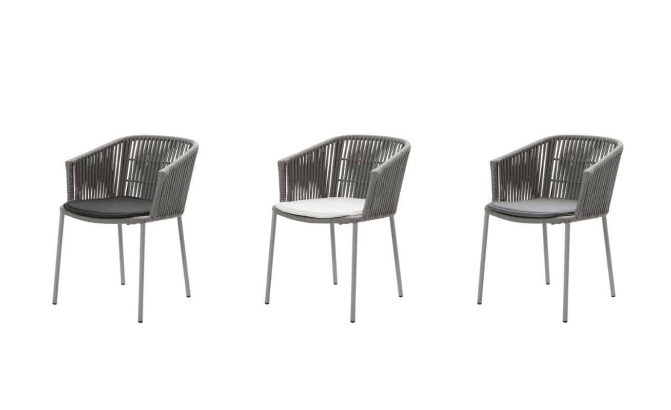 Moments Outdoor Dining Chair With 4 legs showing cushion options - Danish Design Co Singapore