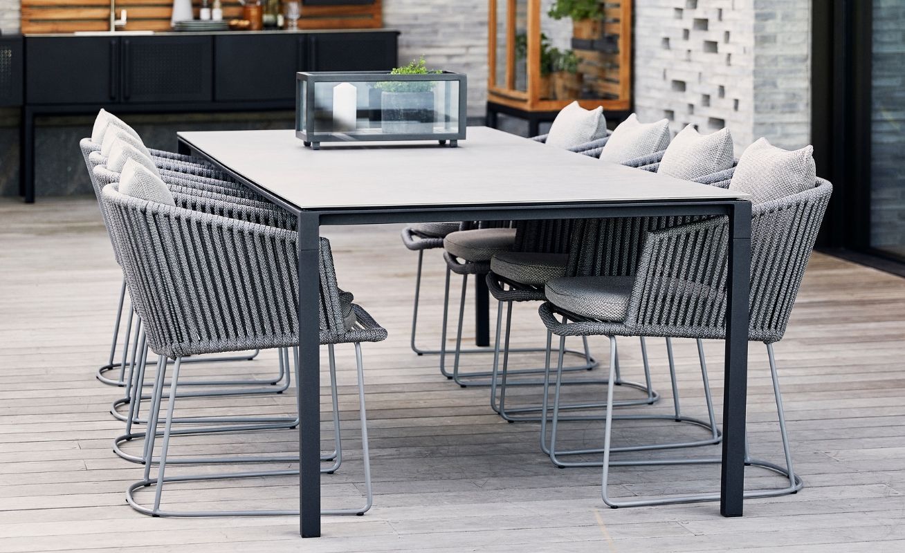 Dark Grey Moments Outdoor Dining Chair With Light Grey Cushions - Danish Design Co Singapore