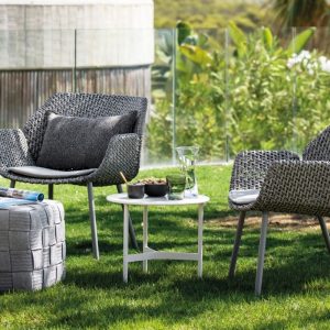 Black Vibe outdoor Lounge Chair with a black cushion - Danish Design Co Singapore