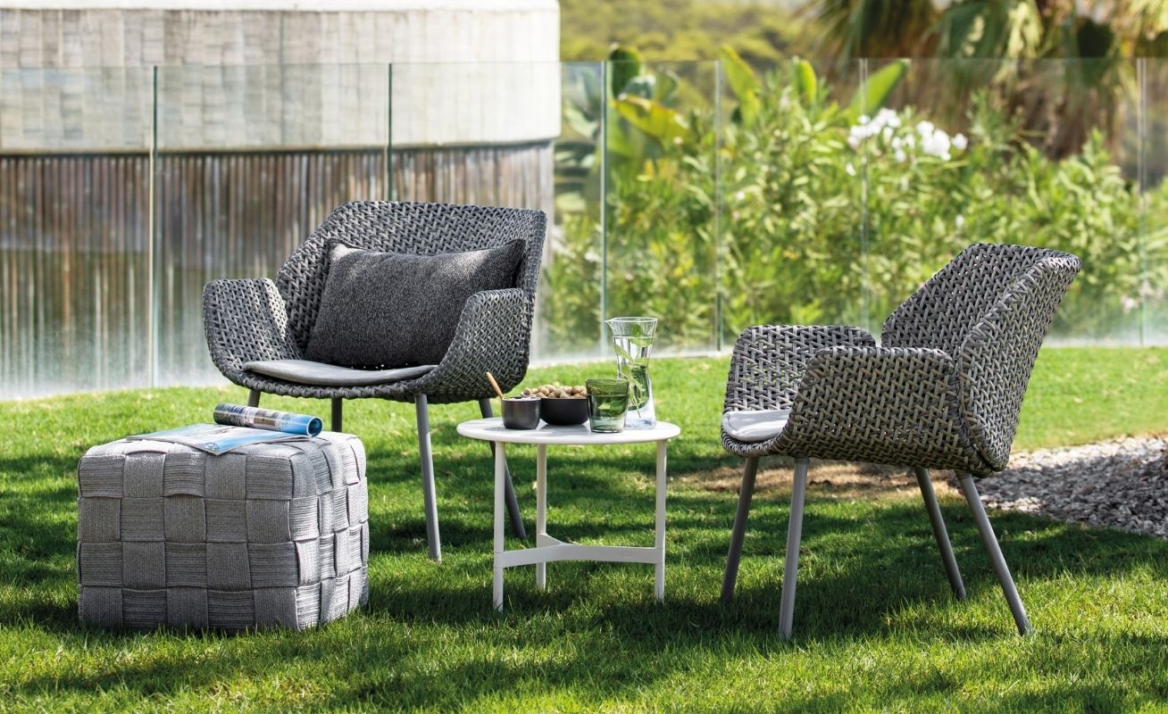 Black Vibe outdoor Lounge Chair with a black cushion - Danish Design Co Singapore