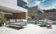 Grey Grid Outdoor Sofa with Left/Right Chaise Unit - Danish Design Co Singapore