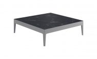 Square Grid Outdoor Coffee Table with a Nero Ceramic Table Top and White Frame - Danish Design Co Singapore