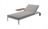 Light Grey Grid Outdoor Lounger With White Frame - Danish Design Co Singapore
