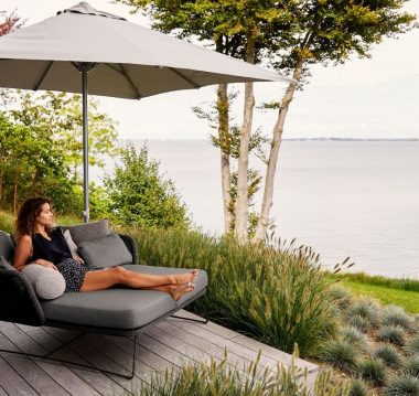 Major Parasol with the Horizon Dark Grey Daybed Danish Design Co Singapore