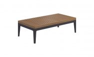 Rectangle Grid Outdoor Coffee Table with a Teak Table Top and Meteor Frame - Danish Design Co Singapore