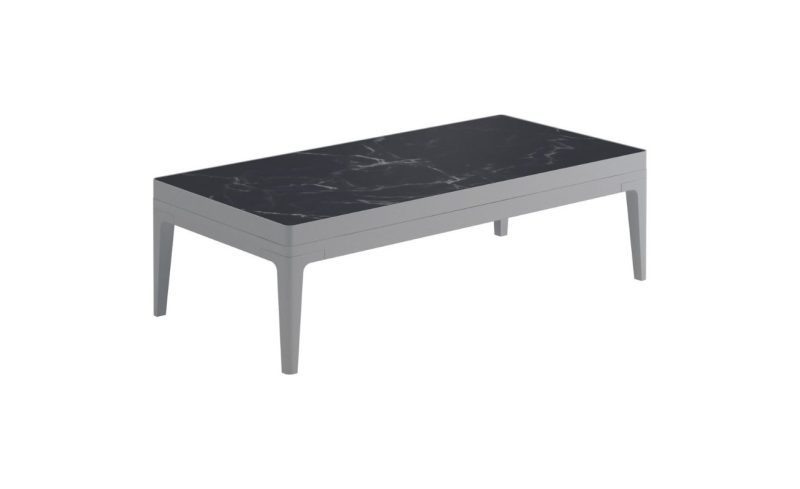 white rectangular outdoor coffee table