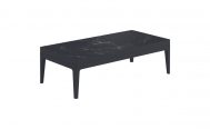 Rectangle Grid Outdoor Coffee Table with a Nero Ceramic Table Top and Meteor Frame - Danish Design Co Singapore