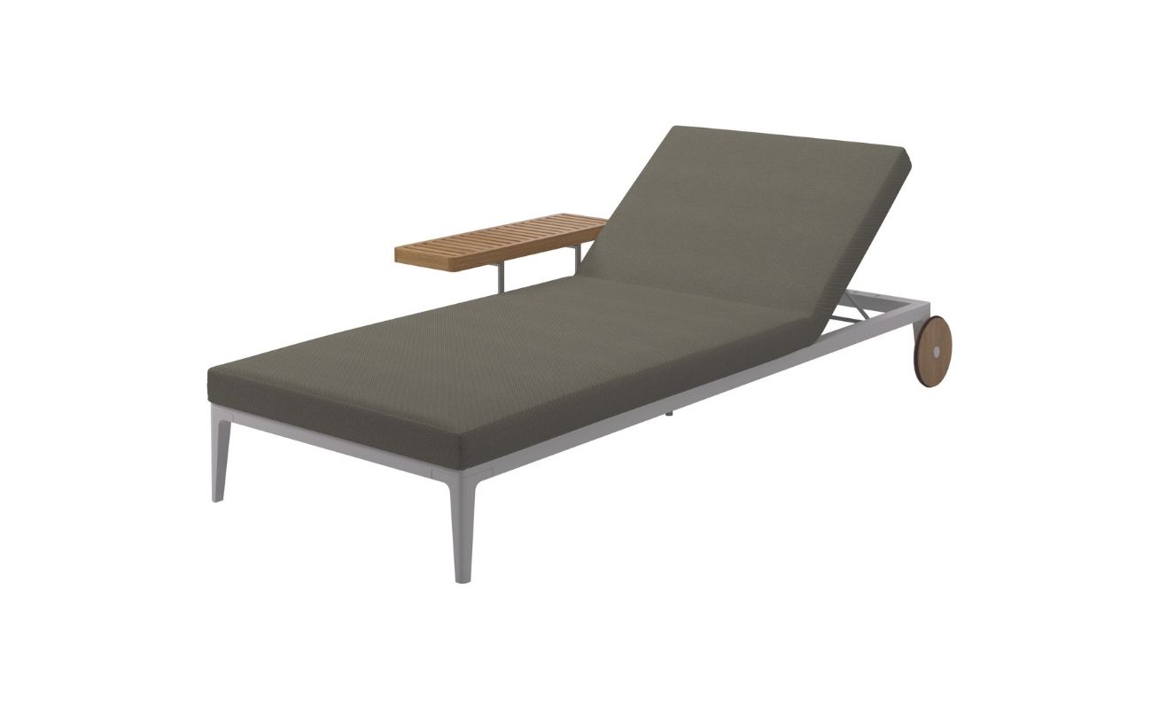 Subtle Sage Grid Outdoor Lounger With White Frame - Danish Design Co Singapore