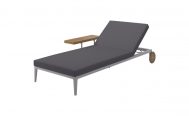 Dark Grey Grid Outdoor Lounger With White Frame - Danish Design Co Singapore