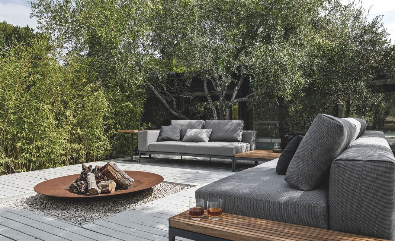 Grey Grid Outdoor Modular Sofa Units - Danish Design Co Singapore