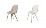 Gubi Beetle Outdoor Dining Chair in Alabaster White and New Beige