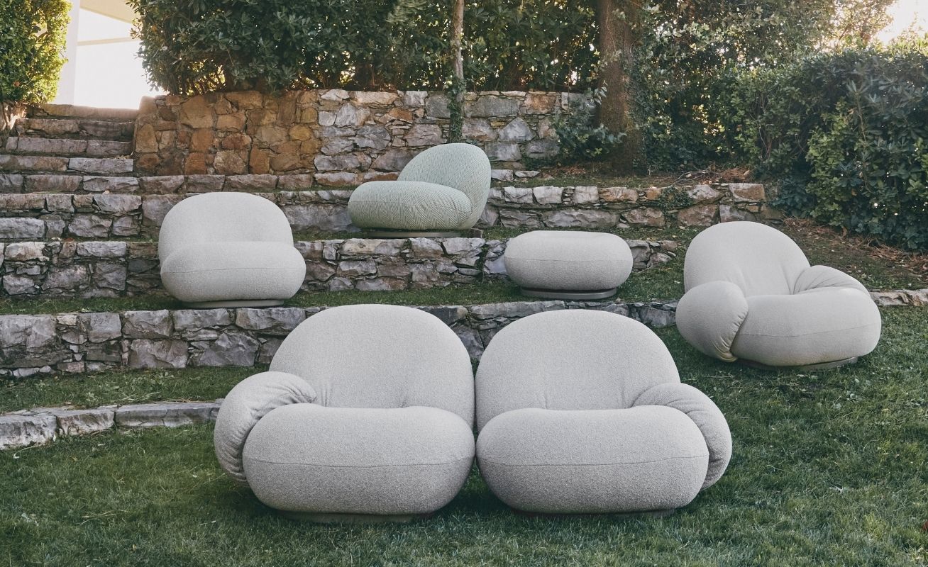 Gubi Pacha Outdoor 2 Seater Sofa with Armrests