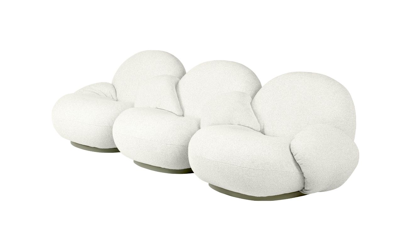 Gubi Pacha Outdoor 3 Seater Sofa with Armrests
