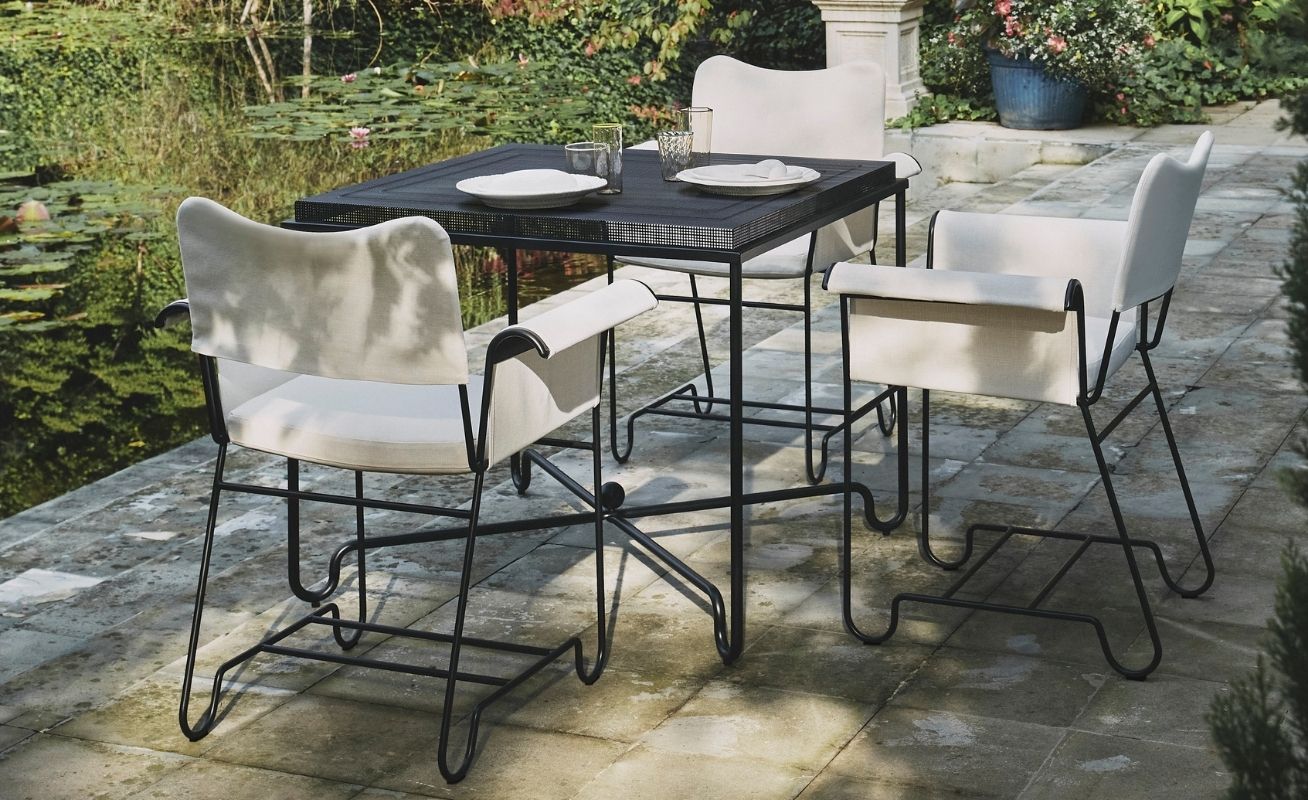 Gubi Tropique Outdoor Dining Table in Classic Black Stainless Steel