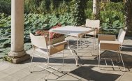 Gubi Tropique Outdoor Dining Table in Classic White Semi Matt Stainless Steel