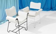 Gubi Tropique Outdoor Dining Chair with fringes in Classic White Semi Matt and Classic Black Base