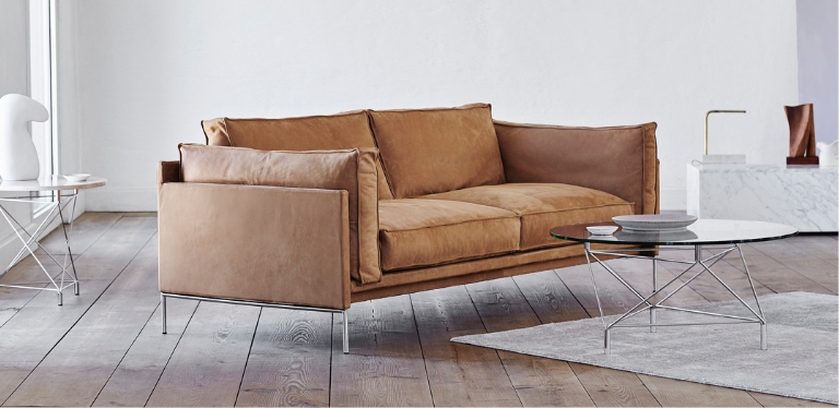 slimline sofa ranch leather eilersen - danish design co singapore